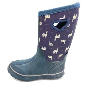 Target Kids Llama Alpaca Purple Waterproof Rubber Insulated Rain Boots (youth 1)